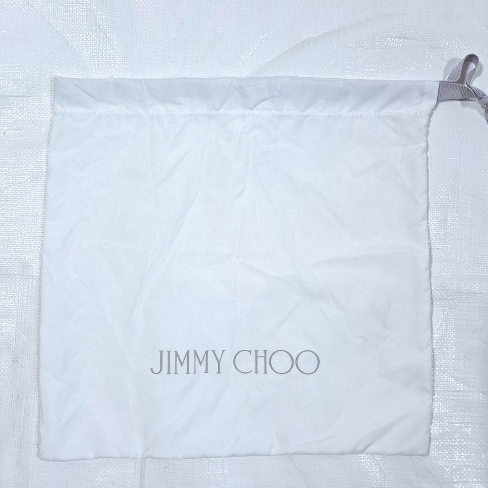 Jimmy Choo White Dust Cover Drawstring Pouch Bag